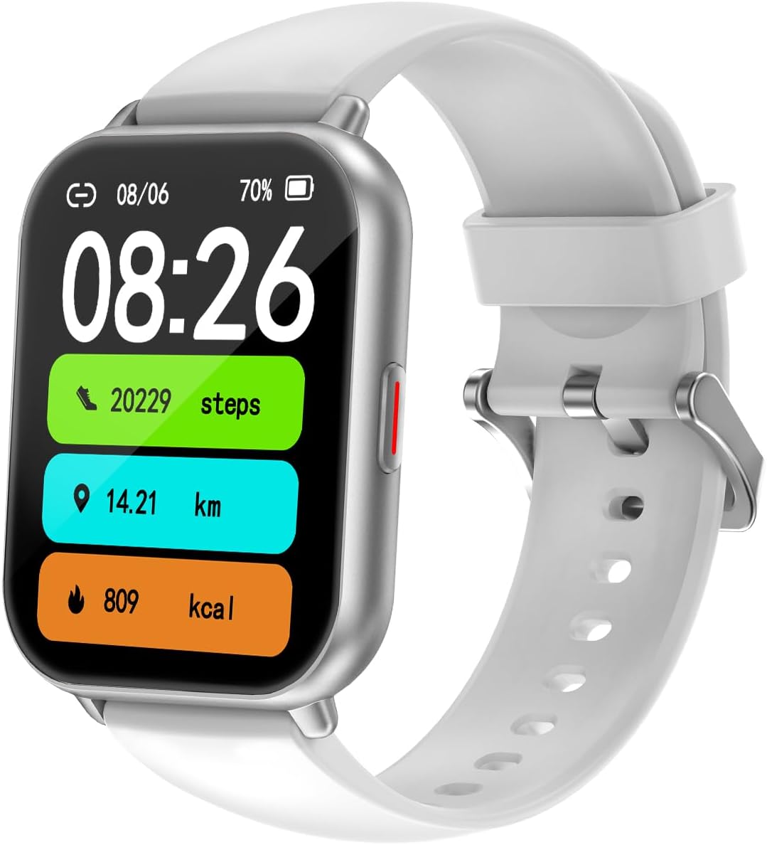 スマートウォッチ iPhone アンドロイド対応 通話機能付き Smart Watch 歩数計 腕時計 着信&メッセージ通知 懐中電灯 天気予報 音楽制御 100+種類運動モード 文字盤 IP68防水 長持ちバッテリー ストップウォッチ 目覚まし時計 長座注意 スマホ探す 日本語説明書 交換バンド付属