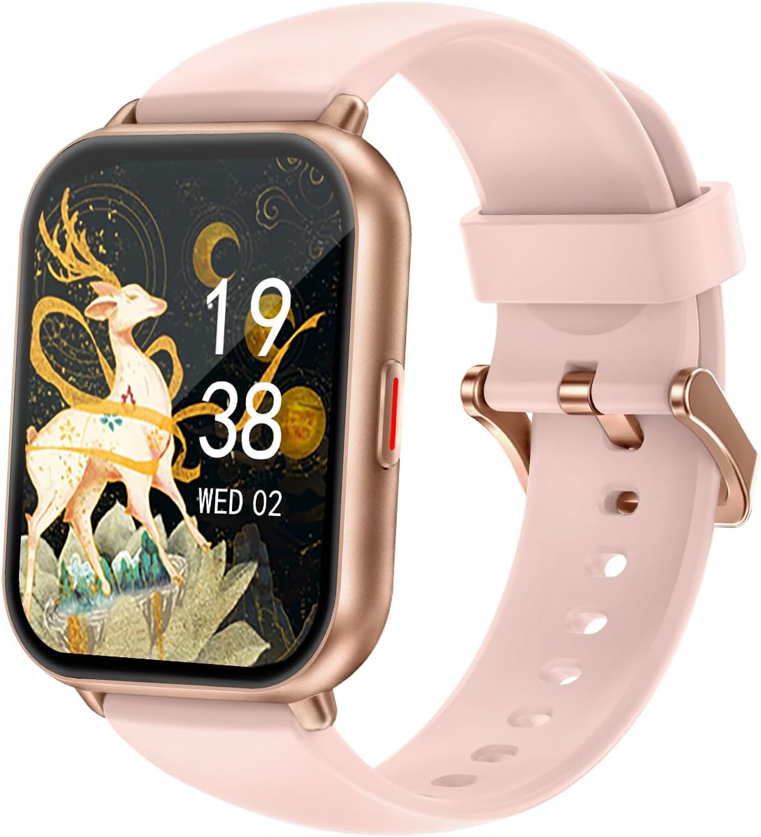 スマートウォッチ iPhone アンドロイド対応 通話機能付き Smart Watch 歩数計 腕時計 着信&メッセージ通知 懐中電灯 天気予報 音楽制御 100+種類運動モード 文字盤 IP68防水 長持ちバッテリー ストップウォッチ 目覚まし時計 長座注意 スマホ探す 日本語説明書 交換バンド付属