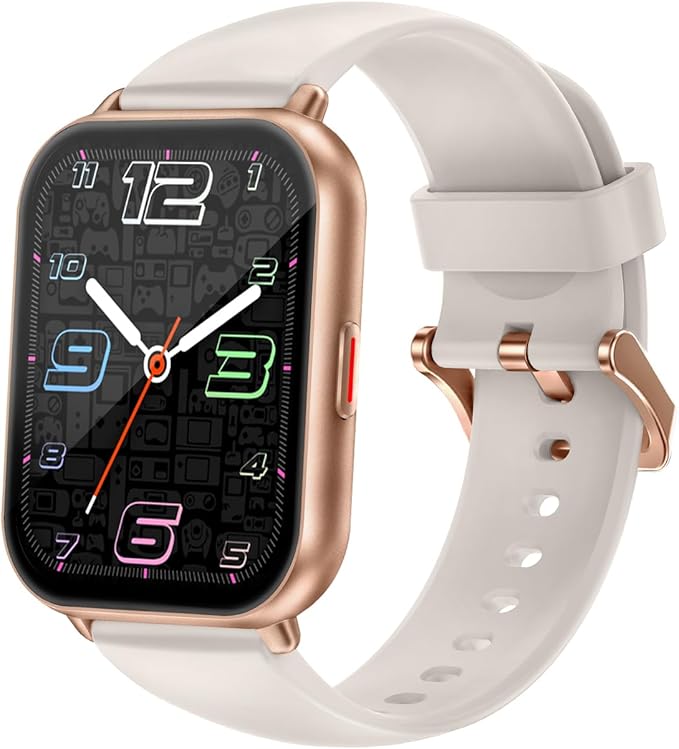 スマートウォッチ iPhone アンドロイド対応 通話機能付き Smart Watch 歩数計 腕時計 着信＆メッセージ通知 懐中電灯 天気予報 音楽制御 100+種類運動モード 文字盤 IP68防水 長持ちバッテリー ストップウォッチ 目覚まし時計 長座注意 スマホ探す 日本語説明書 交換バンド付属